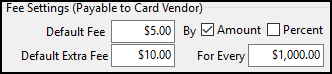An example e-check on the Fee Settings pane.