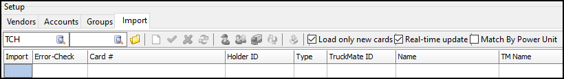 The Import tab.