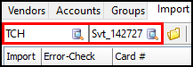 Two picklist fields on the Import tab.