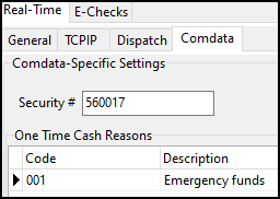 The Comdata tab.