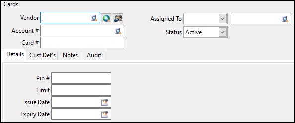 The Cards tab.