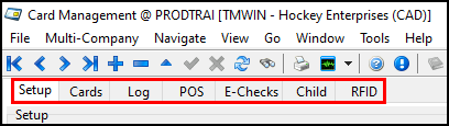 The tab categories.