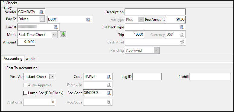 The E-Checks tab.