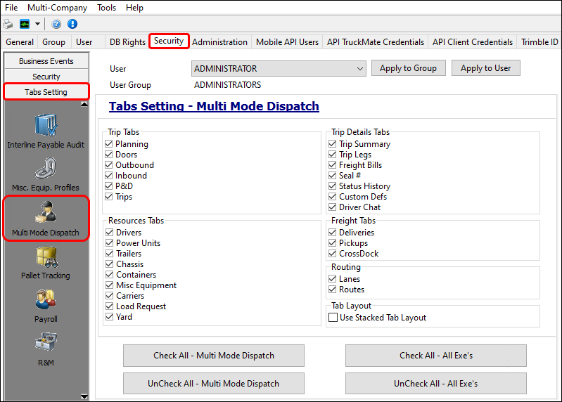 tabs setting