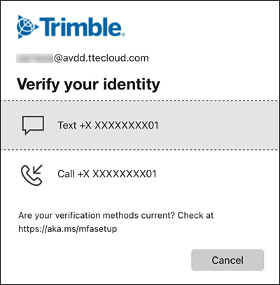 The verify your identity screen.