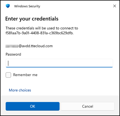 A security windows prompting you to enter a password.