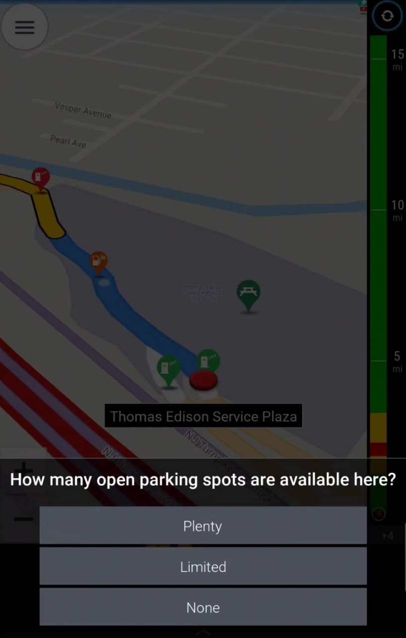 Parking Feedback Pop-up