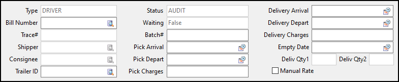 Blank detention record fields.
