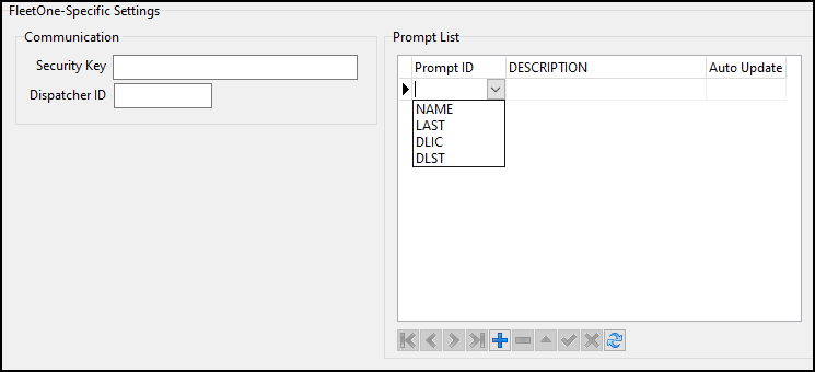 The FleetOne-Specific Settings pane.