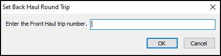 The Set Back Haul Round Trip window.
