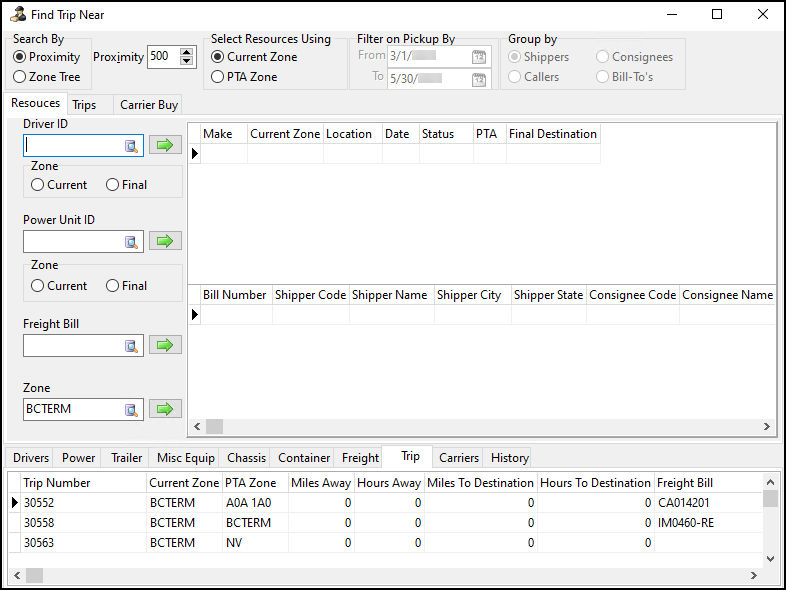 The Find Near window.
