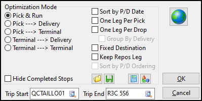 The Optimization Mode pane.