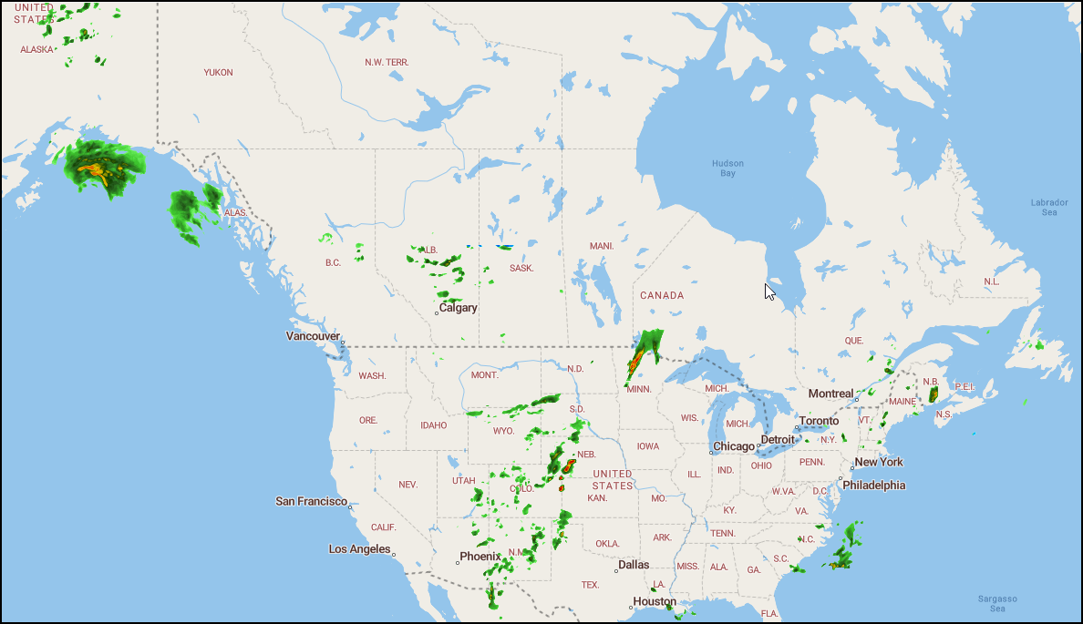 Trimble Map View with the weather layer enabled.