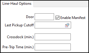 The Line-Haul Options pane.