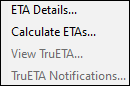 The ETA menu: ETA details