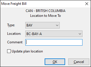 The Move Freight Bill window.