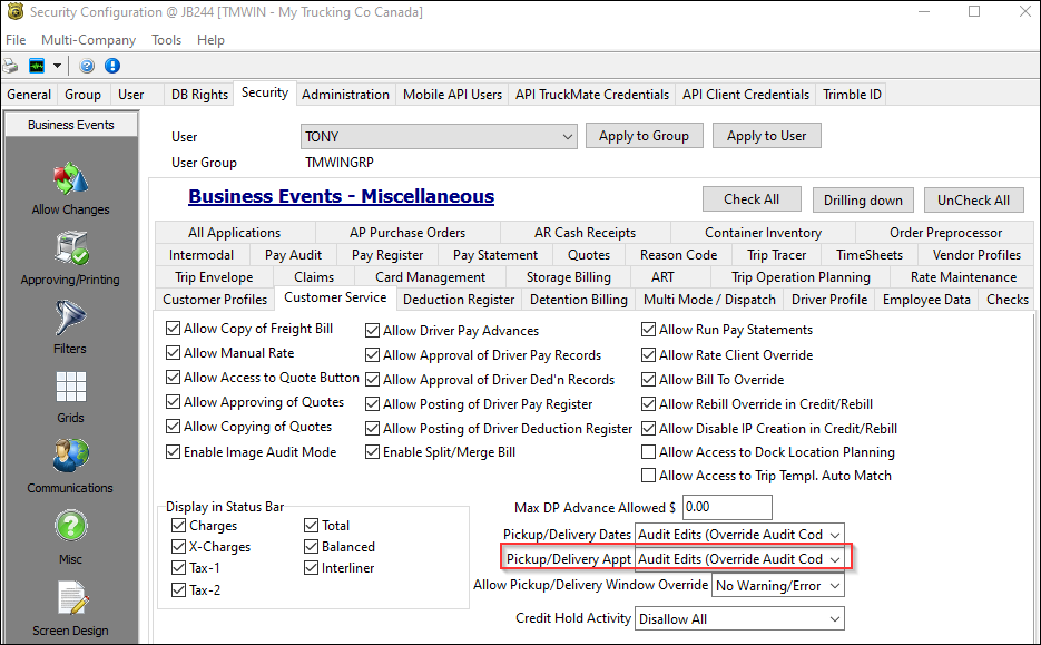 The Audit Edits security option.