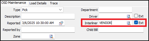 The Interliner field on the OSD Maintenance tab.
