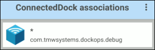 The ConnectedDock associations list.