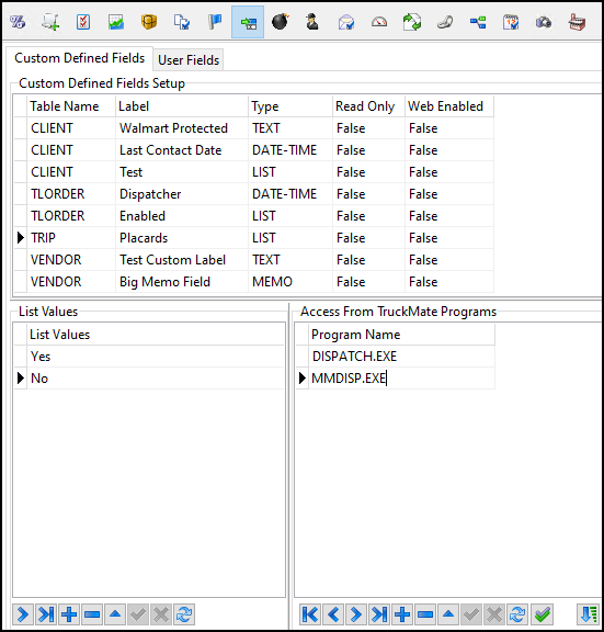 The Custom Defined Fields tab.