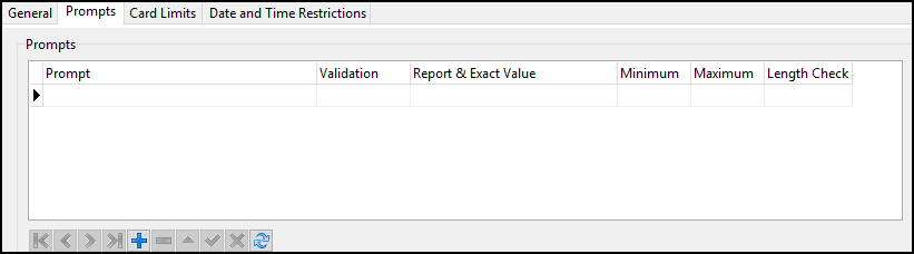 The TCH Prompts tab.