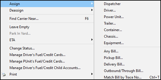 The Assign sub-options.