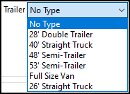 The Trailer dropdown menu.