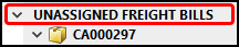 The Unassigned Freight Bills header.