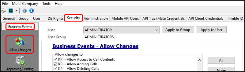 business events allow changes