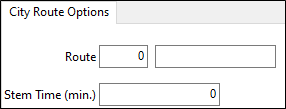 The City Route options pane.