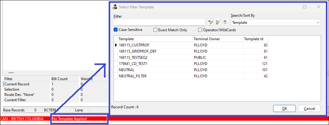 A filter being applied to a grid.
