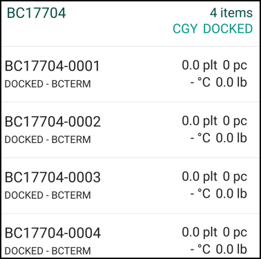 A list of freight bill items.