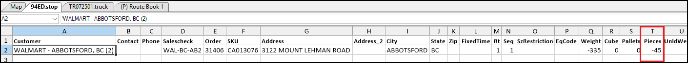 Customer information on a grid