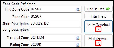 The Multi Terminal and Multi Service options with number labels.