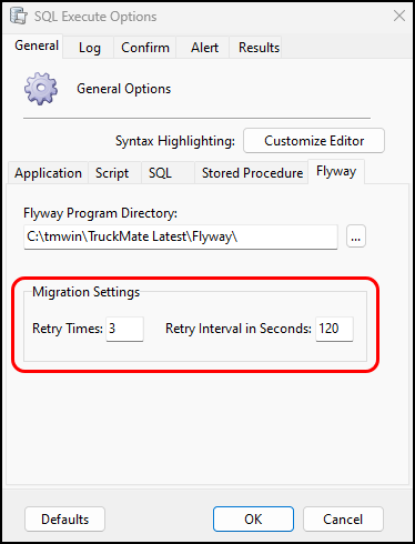 The Migration Settings pane.