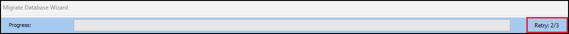 The number of retry attempts next to the wizard’s progress bar.