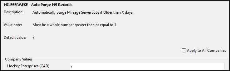 The Auto Purge MS Records app config.