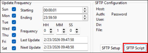 The SFTP Script option.