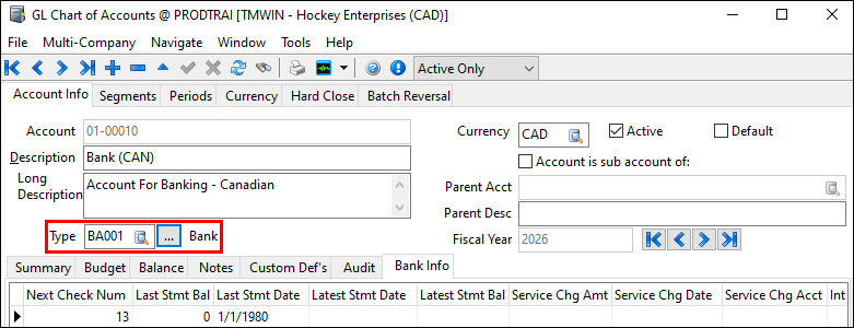A type BA001 account.