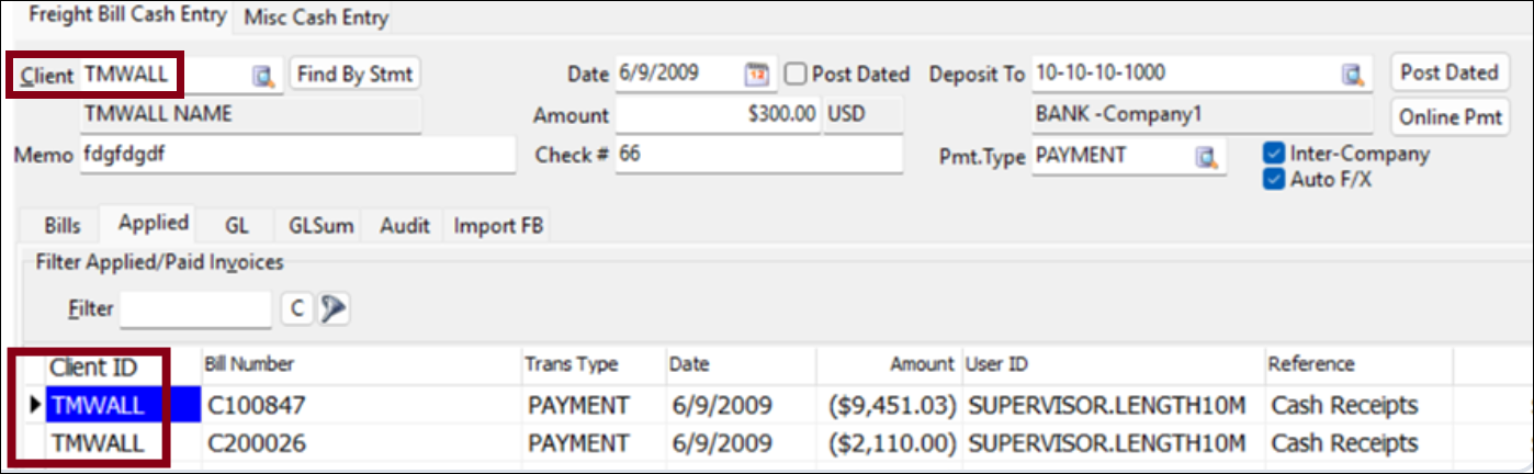 Matching Client IDs.