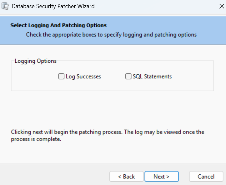 The Database Security Patcher Wizard