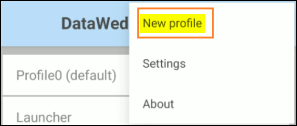 The New profile option.