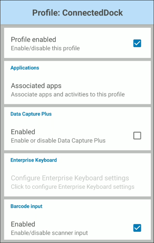 The profile creation window.