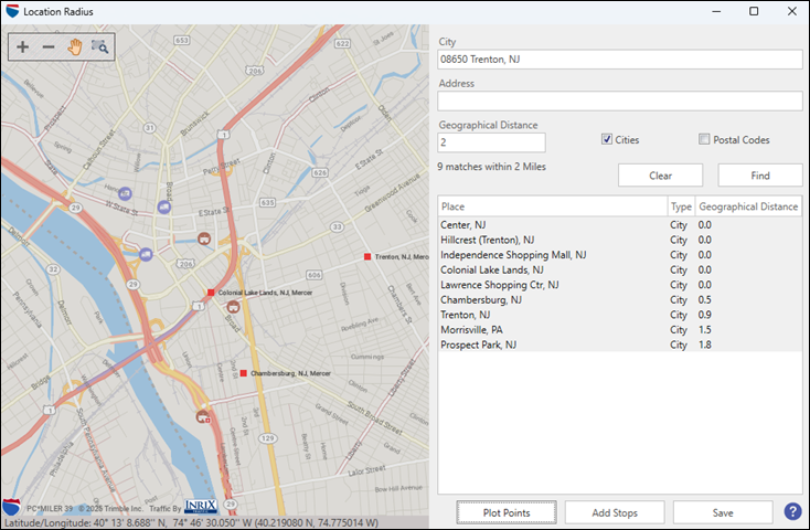 location radius 2