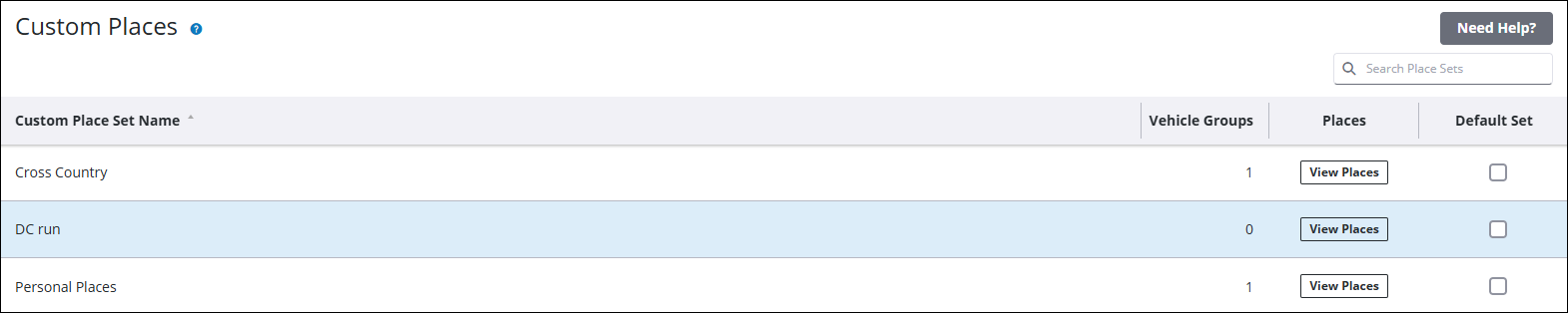 Custom Places configuration page in Account Manager