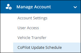 CoPilot Update Schedule tab