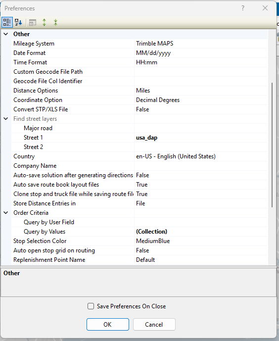 other preferences