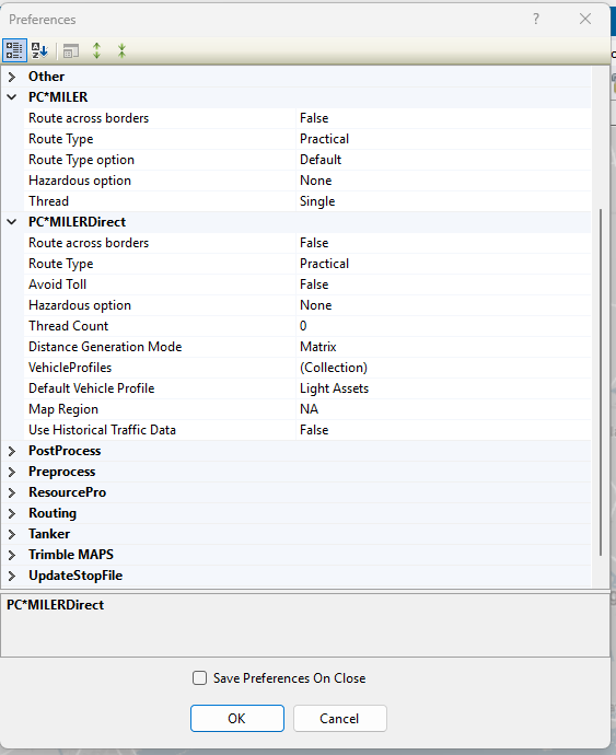 pcmiler direct pref