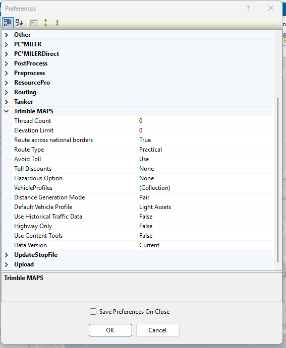 tmaps preferences
