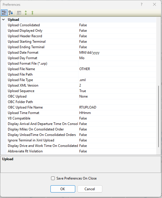 upload preferences